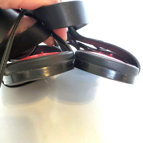 Charles Jourdan Womens Black Strappy Sandals 8.5 Gladiator Laces Boho Festival - Picture 5 of 9